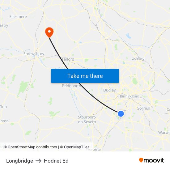 Longbridge to Hodnet Ed map