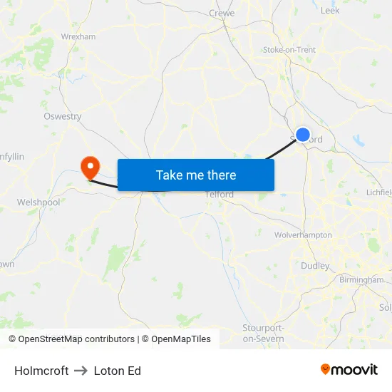 Holmcroft to Loton Ed map