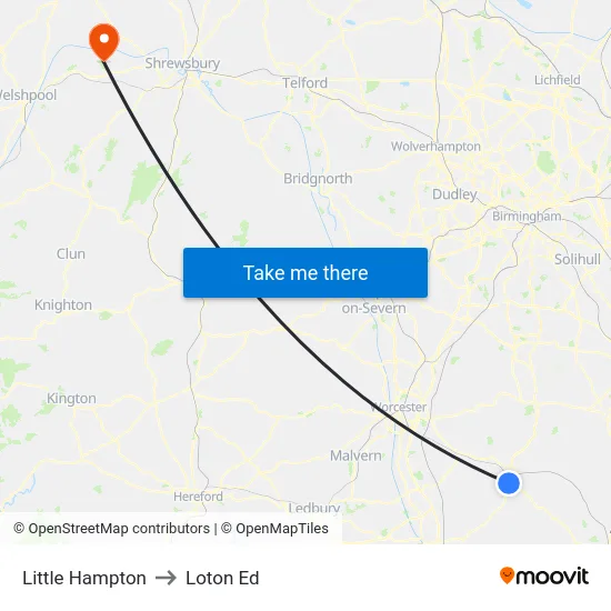 Little Hampton to Loton Ed map