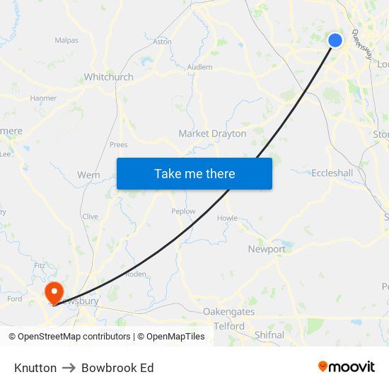 Knutton to Bowbrook Ed map