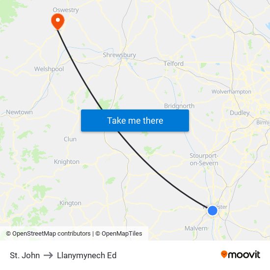 St. John to Llanymynech Ed map