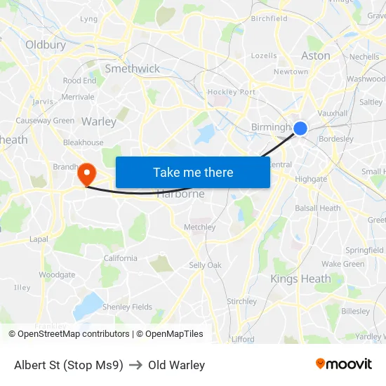 Albert St to Old Warley map