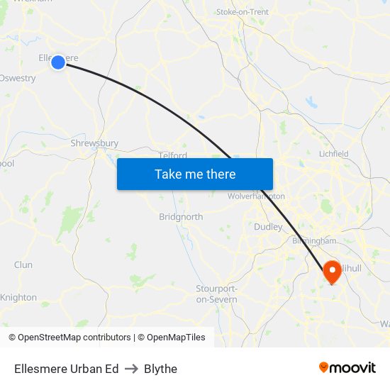 Ellesmere Urban Ed to Blythe map