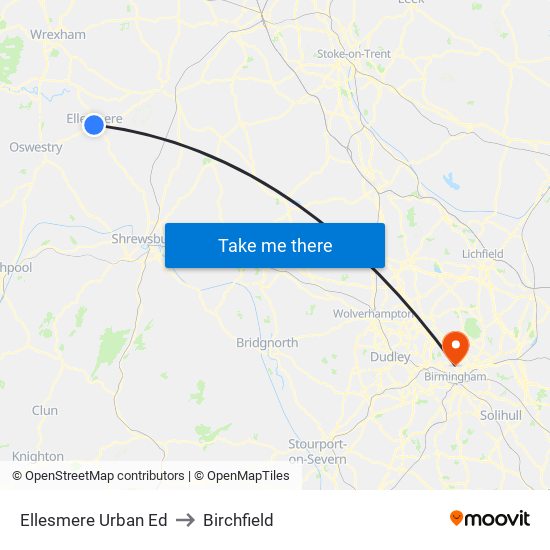 Ellesmere Urban Ed to Birchfield map