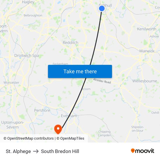 St. Alphege to South Bredon Hill map