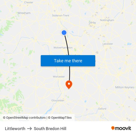 Littleworth to South Bredon Hill map