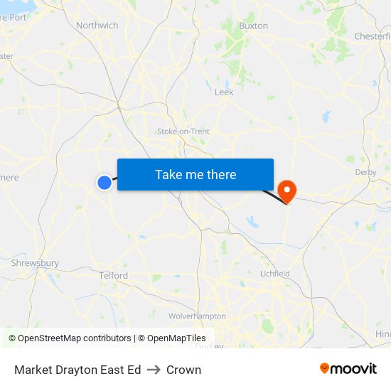 Market Drayton East Ed to Crown map