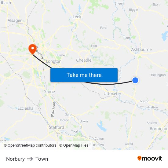 Norbury to Town map