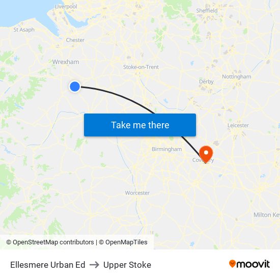 Ellesmere Urban Ed to Upper Stoke map
