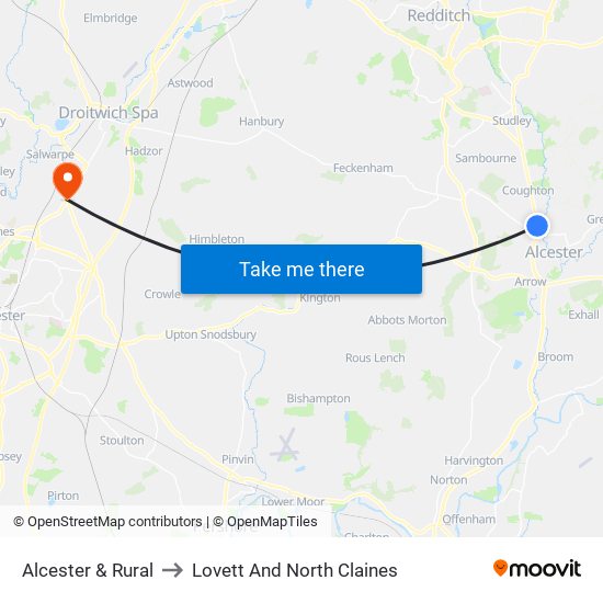 Alcester & Rural to Lovett And North Claines map