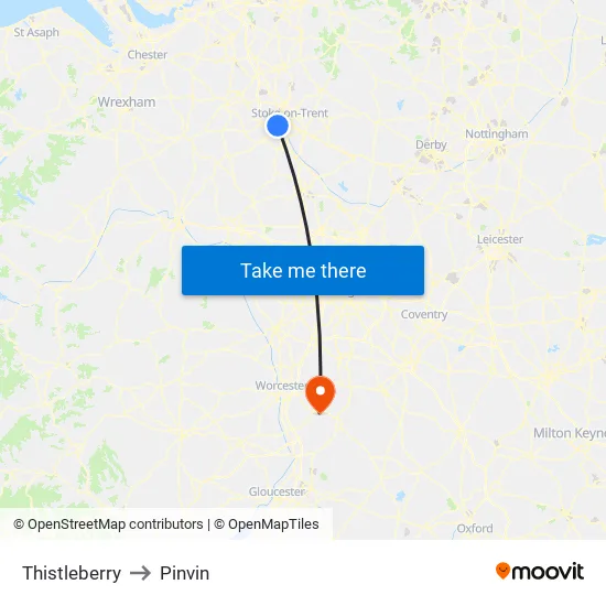 Thistleberry to Pinvin map
