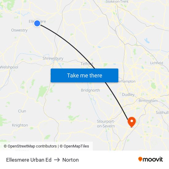 Ellesmere Urban Ed to Norton map