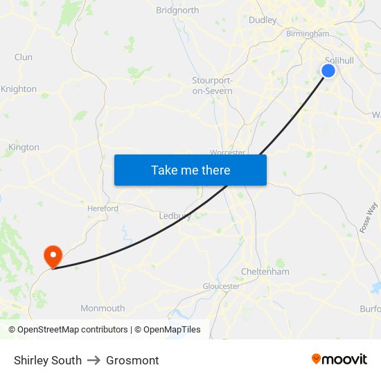 Shirley South to Grosmont map