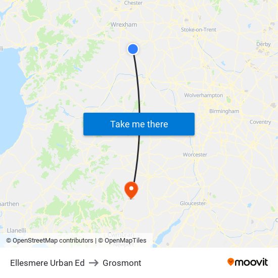 Ellesmere Urban Ed to Grosmont map