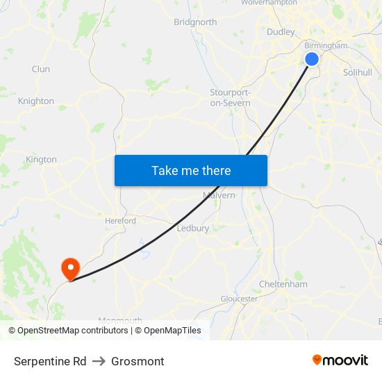 Serpentine Rd to Grosmont map