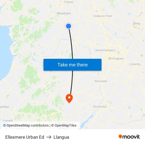 Ellesmere Urban Ed to Llangua map
