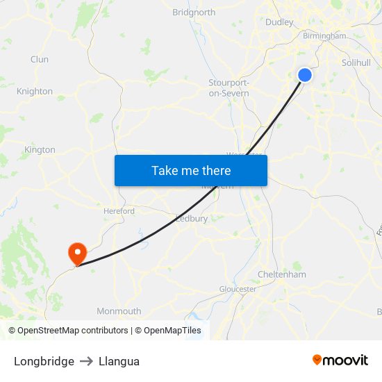 Longbridge to Llangua map
