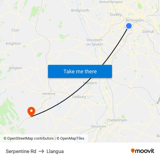 Serpentine Rd to Llangua map