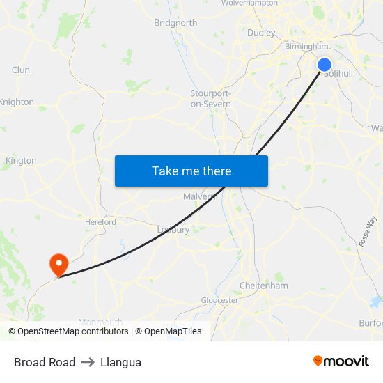 Broad Road to Llangua map