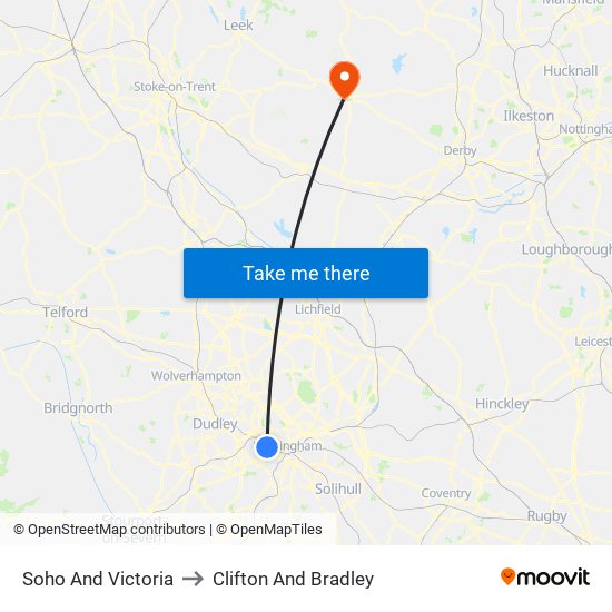 Soho And Victoria to Clifton And Bradley map