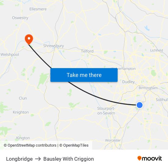 Longbridge to Bausley With Criggion map