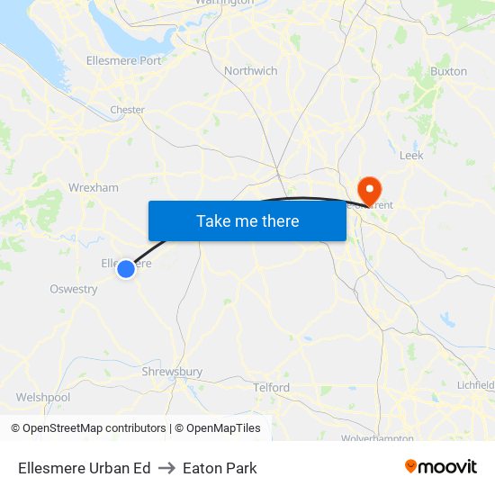 Ellesmere Urban Ed to Eaton Park map