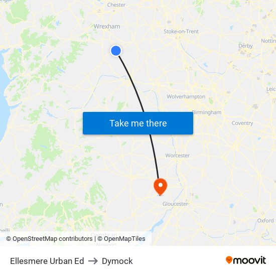 Ellesmere Urban Ed to Dymock map