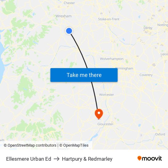 Ellesmere Urban Ed to Hartpury & Redmarley map