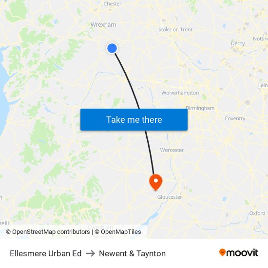 Ellesmere Urban Ed to Newent & Taynton map