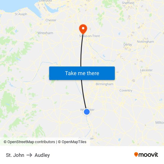 St. John to Audley map