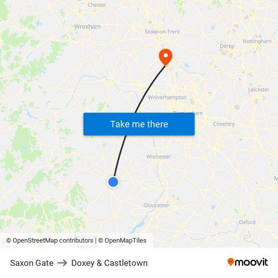Saxon Gate to Doxey & Castletown map