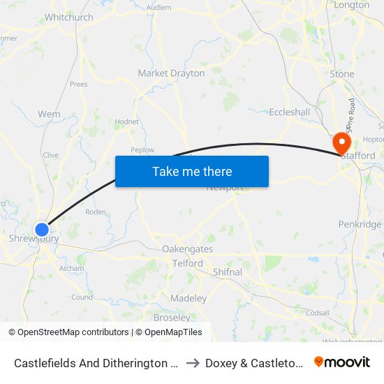 Castlefields And Ditherington Ed to Doxey & Castletown map