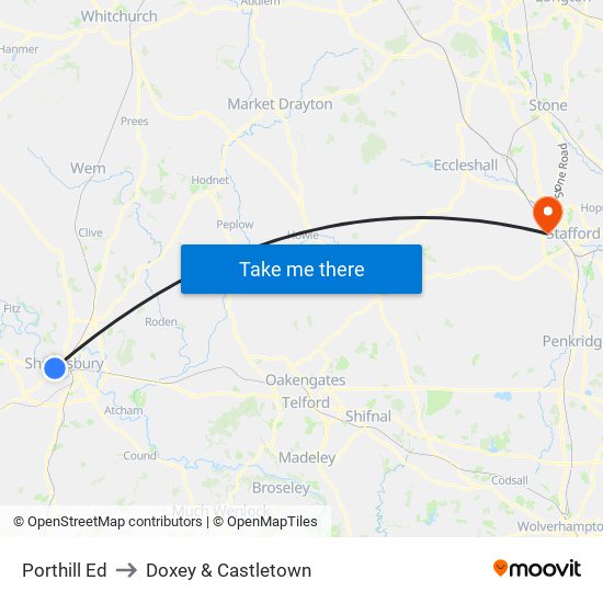 Porthill Ed to Doxey & Castletown map