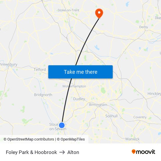 Foley Park & Hoobrook to Alton map