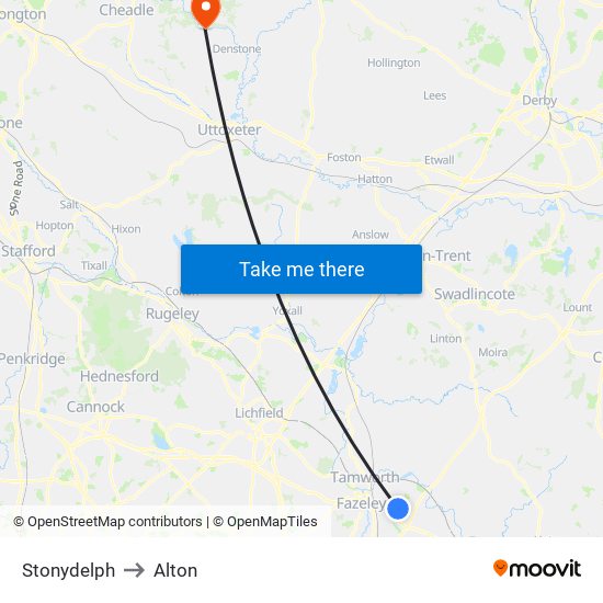 Stonydelph to Alton map