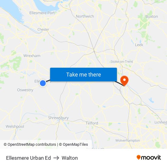 Ellesmere Urban Ed to Walton map