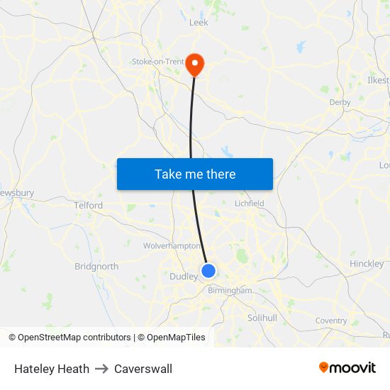 Hateley Heath to Caverswall map