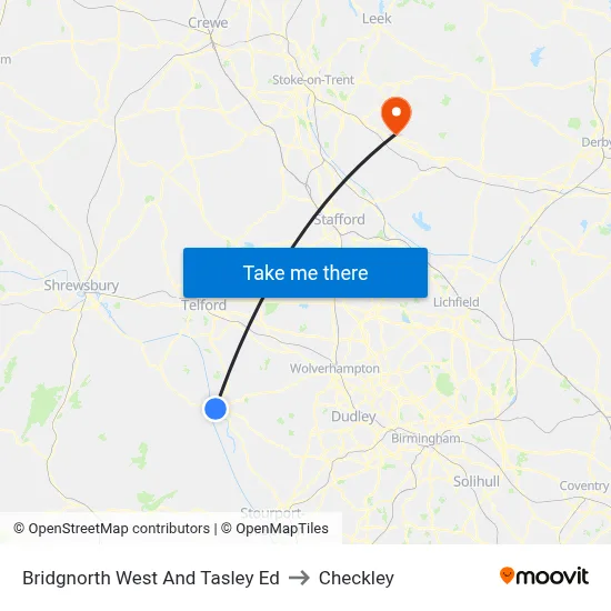 Bridgnorth West And Tasley Ed to Checkley map
