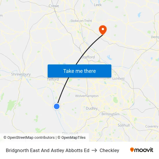 Bridgnorth East And Astley Abbotts Ed to Checkley map