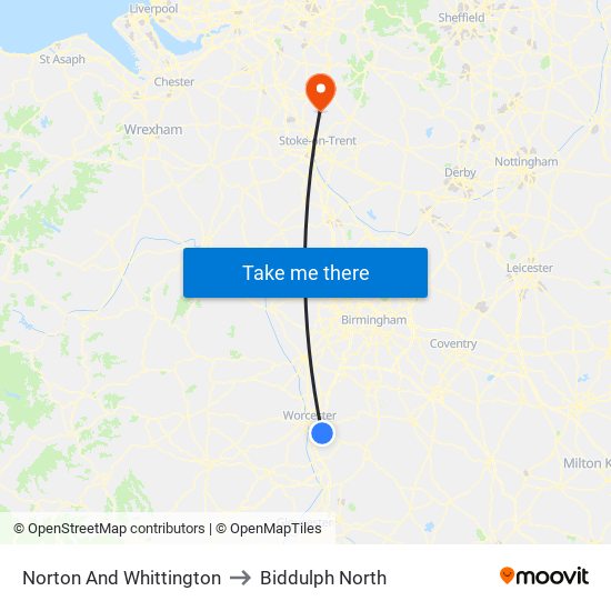 Norton And Whittington to Biddulph North map