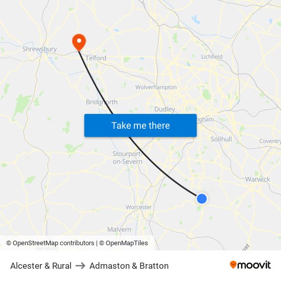 Alcester & Rural to Admaston & Bratton map