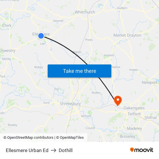 Ellesmere Urban Ed to Dothill map