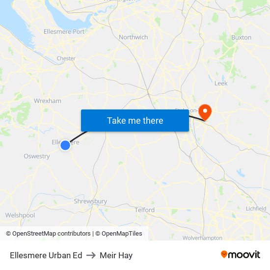 Ellesmere Urban Ed to Meir Hay map