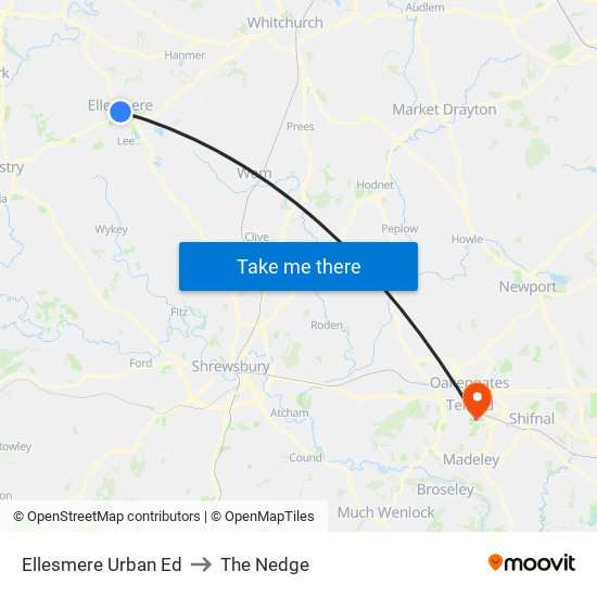 Ellesmere Urban Ed to The Nedge map