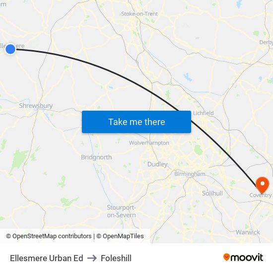 Ellesmere Urban Ed to Foleshill map