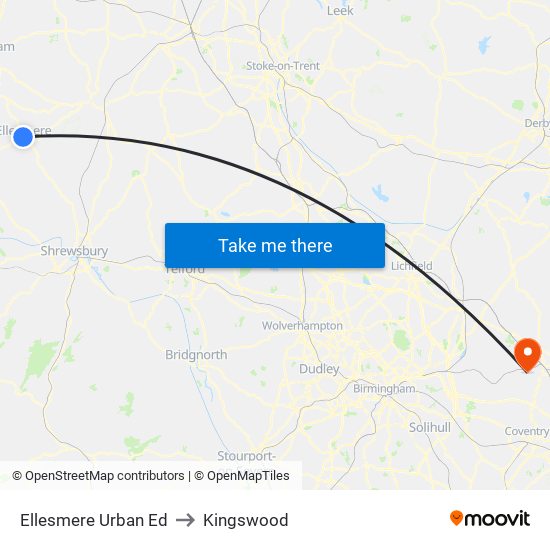 Ellesmere Urban Ed to Kingswood map