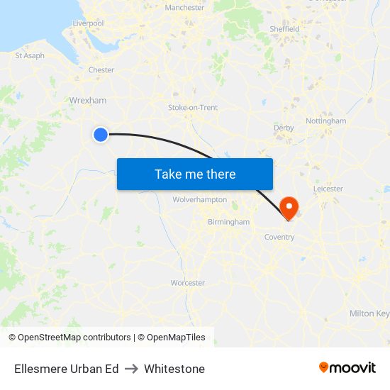 Ellesmere Urban Ed to Whitestone map