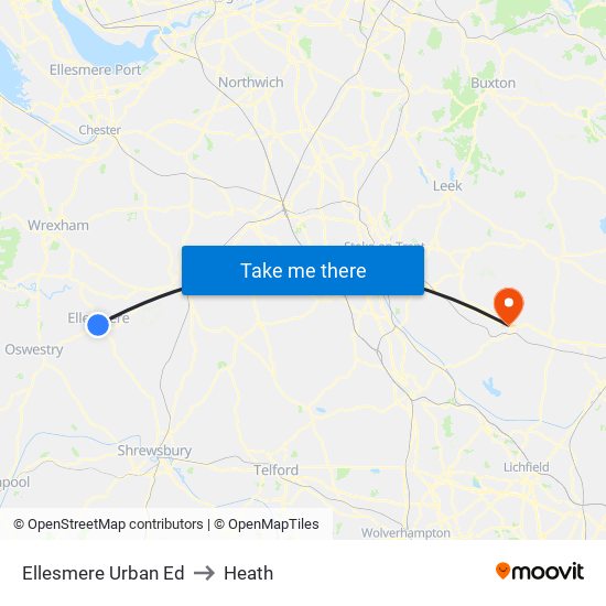 Ellesmere Urban Ed to Heath map