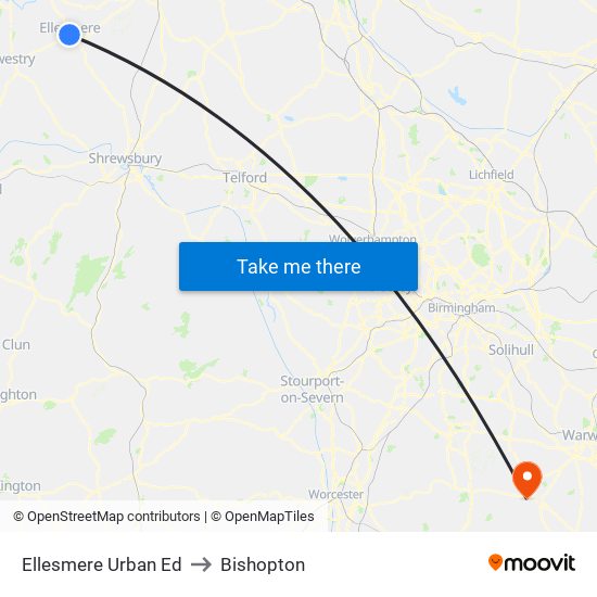 Ellesmere Urban Ed to Bishopton map