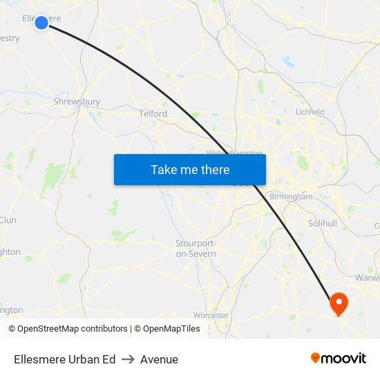 Ellesmere Urban Ed to Avenue map